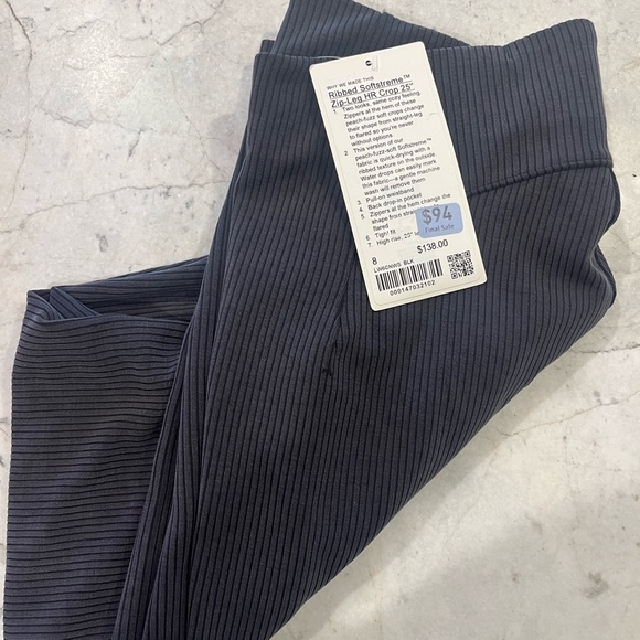 Women's Black Ribbed Pants - Picture 3 of 4